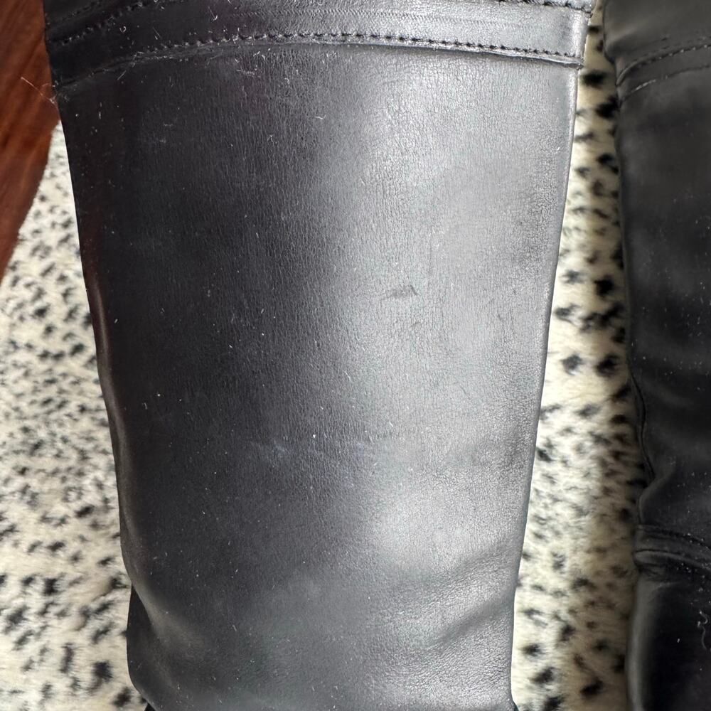 Frye Boots Melissa Trapunto Black Riding Equestrian Leather Pull On Size 7.5 B - Picture 10 of 13